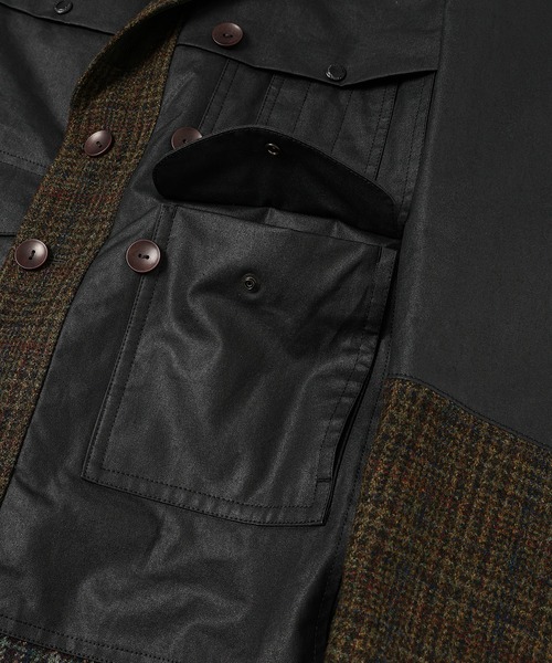 JUNYA WATANABE MAN(ジュンヤワタナベマン)の「「FILSON」W-NAME COTTON OXFORD COATING×WOOL CHECK TWEED COAT(その他アウター・メンズ・ブラック×カーキ・S/XS/L/M)」の5枚目の写真