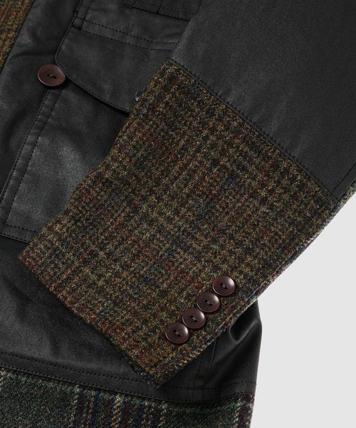JUNYA WATANABE MAN(ジュンヤワタナベマン)の「「FILSON」W-NAME COTTON OXFORD COATING×WOOL CHECK TWEED COAT(その他アウター・メンズ・ブラック×カーキ・S/XS/L/M)」の6枚目の写真