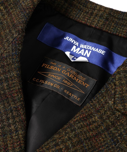 JUNYA WATANABE MAN(ジュンヤワタナベマン)の「「FILSON」W-NAME COTTON OXFORD COATING×WOOL CHECK TWEED COAT(その他アウター・メンズ・ブラック×カーキ・S/XS/L/M)」の9枚目の写真