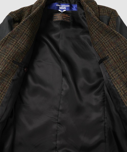 JUNYA WATANABE MAN(ジュンヤワタナベマン)の「「FILSON」W-NAME COTTON OXFORD COATING×WOOL CHECK TWEED COAT(その他アウター・メンズ・ブラック×カーキ・S/XS/L/M)」の10枚目の写真