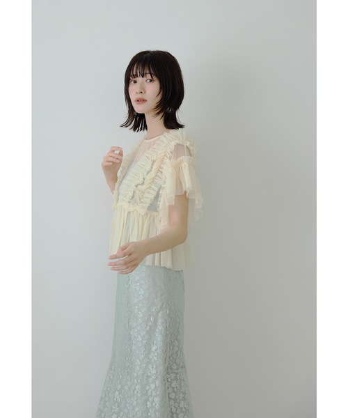 niana(ニアナ)の「【低身長用サイズあり】チュールフリルペプラムブラウスセットドレス 2点セット レース キャミワンピース 結婚式 成人式 二次会 同窓会 入学式 卒業式 パーティードレス オケージョンドレス お呼ばれ(ドレス・レディース・ブルーグレー/ベージュ/グリーン系その他・S-Short/M/L)」の17枚目の写真