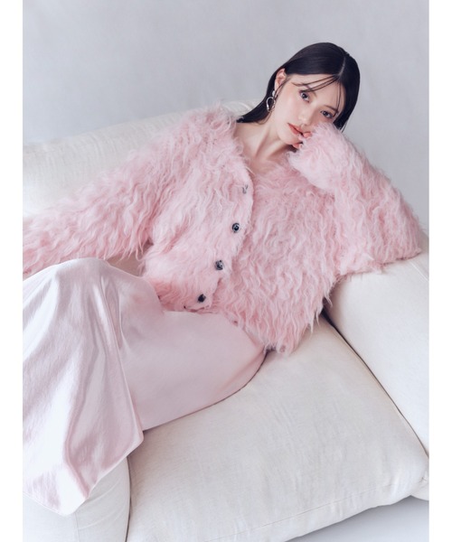 FRAY I.D（フレイアイディー）の「ハイウエストサテンナロースカート（スカート・レディース・ドット/ブラウン/ピンク・0/1）」の2枚目の写真