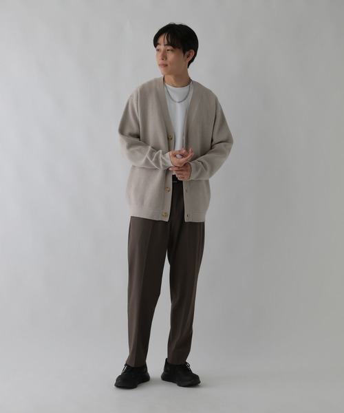 GLOBAL WORK（グローバルワーク）の「やわらかリッチモール/カーディガン/CLEAN MODE/581058（カーディガン/ボレロ・メンズ・グレイッシュベージュ/チャコールグレー/ブルー/グリーン・SMALL/MEDIUM/LARGE/X-LARGE）」の15枚目の写真
