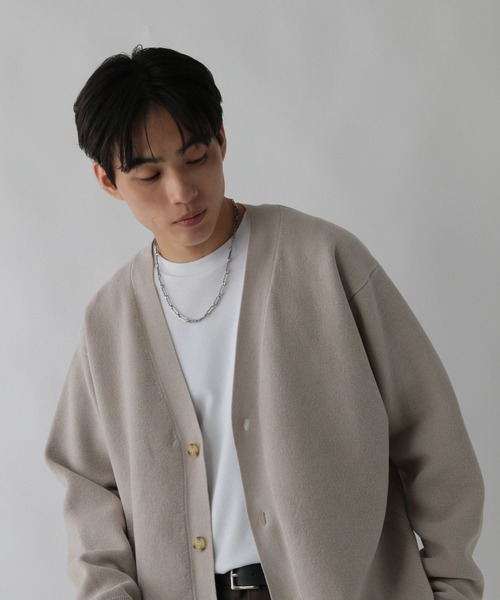 GLOBAL WORK（グローバルワーク）の「やわらかリッチモール/カーディガン/CLEAN MODE/581058（カーディガン/ボレロ・メンズ・グレイッシュベージュ/チャコールグレー/ブルー/グリーン・SMALL/MEDIUM/LARGE/X-LARGE）」の9枚目の写真