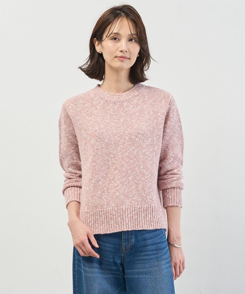 J.PRESS(ジェイプレス)の「Color Yarn クルーネック ニット(ニット/セーター・レディース・サックスブルー系/ピンク系/ネイビー系・T15/T13)」の1枚目の写真