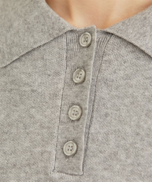 nissen（ニッセン）の「ポロカラースウエットライクセーター（長袖）（ニット/セーター・レディース・杢グレー/アイボリー/ブラック・S/M/L/LL）」の17枚目の写真