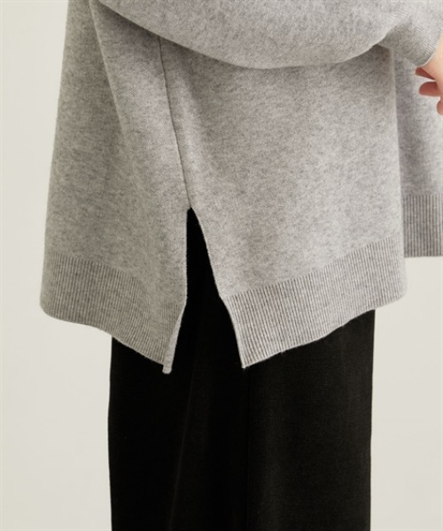 nissen（ニッセン）の「ポロカラースウエットライクセーター（長袖）（ニット/セーター・レディース・杢グレー/アイボリー/ブラック・S/M/L/LL）」の19枚目の写真