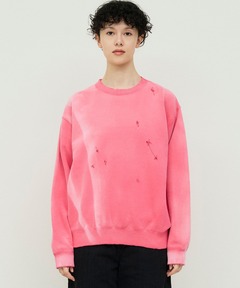 【DENIM DELIGHT DAYS】ダメージリメイククルーネックスウェット