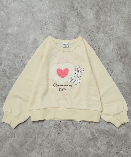 SUNDAYS SUN(サンデイズ サン)の「プリントトレーナー(うさぎ)(スウェット・キッズ・アイボリー/ライトピンク・120/110/100/90/80/130)」の1枚目の写真