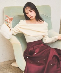 SWINGLE | サイドギャザーオフショルニット(ニット/セーター)