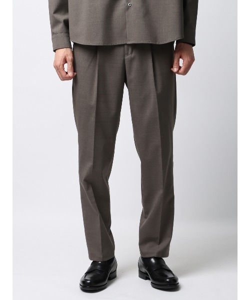 SUIT SQUARE(スーツスクエア)の「タックイージーパンツ ストレッチ ウールポリエステル トロピカル 無地 裾上げ済み(スラックス・メンズ・チャコールグレー/ブラウン・LL/L/M/S)」の5枚目の写真