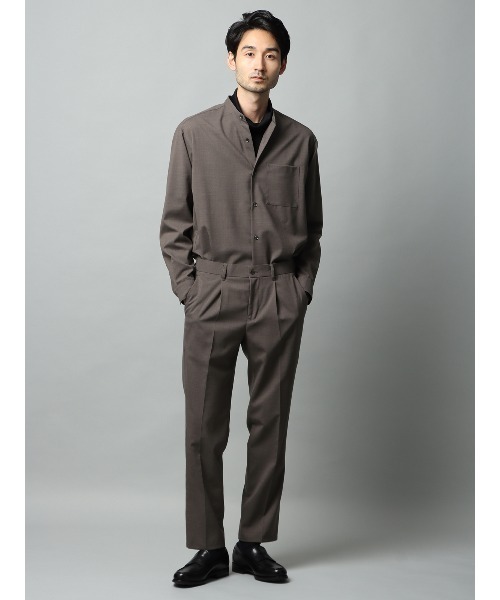 SUIT SQUARE(スーツスクエア)の「タックイージーパンツ ストレッチ ウールポリエステル トロピカル 無地 裾上げ済み(スラックス・メンズ・チャコールグレー/ブラウン・LL/L/M/S)」の3枚目の写真