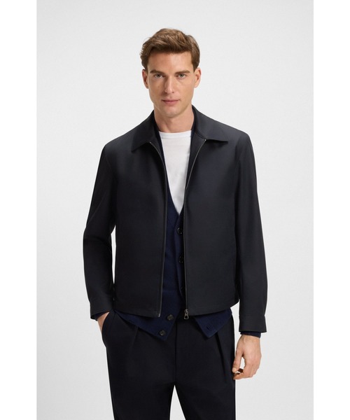 BECKHAM x BOSS コットンブレンド ジップアップジャケット