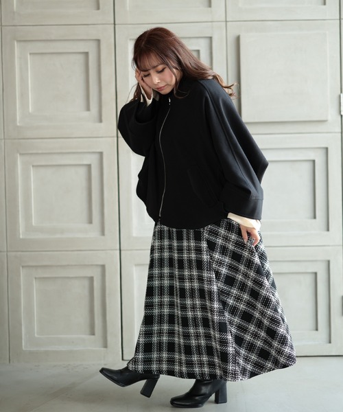 Ruwan yu（ルワンユー）の「ノーカラーショートコート【大きいサイズ対応】（ノーカラージャケット・レディース・ブラック・L/LL/3L/4L）」の7枚目の写真