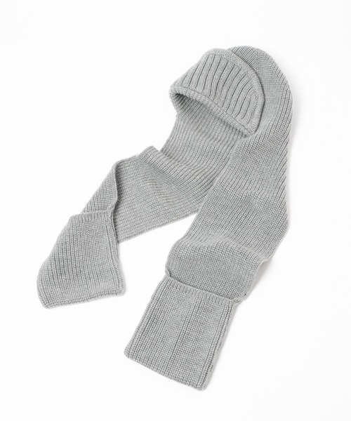 BAYFLOW（ベイフロー）の「ニットマフラーフライトハット（ハット・レディース・ブラック/グレー・FREE）」の6枚目の写真