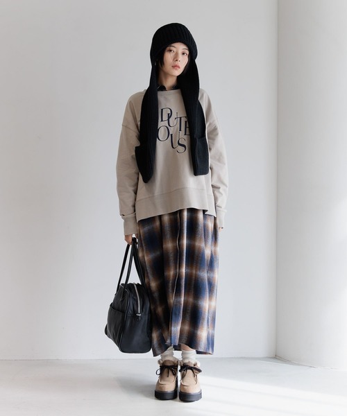 BAYFLOW（ベイフロー）の「ニットマフラーフライトハット（ハット・レディース・ブラック/グレー・FREE）」の20枚目の写真