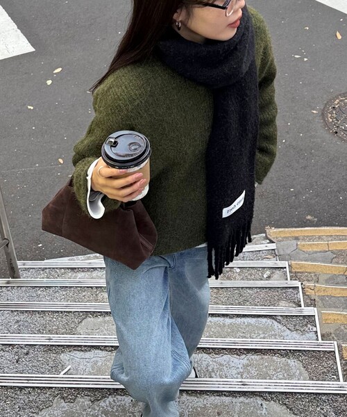 fredy emue（フレディエミュ）の「ミドル丈片畦ニットプルオーバー（ニット/セーター・レディース・イエロー/カーキ/ベビーピンク/ライトグレー・38）」の15枚目の写真