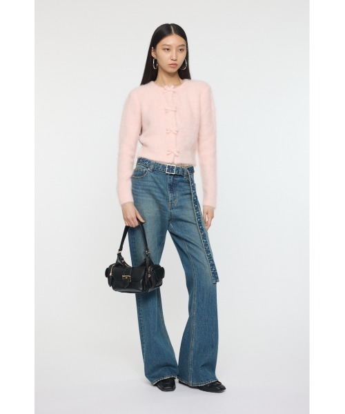 MOUSSY(マウジー)の「FRONT RIBBON カーディガン(カーディガン/ボレロ・レディース・ライトピンク/ライトブラック/杢グレー/アイボリー・FREE)」の14枚目の写真