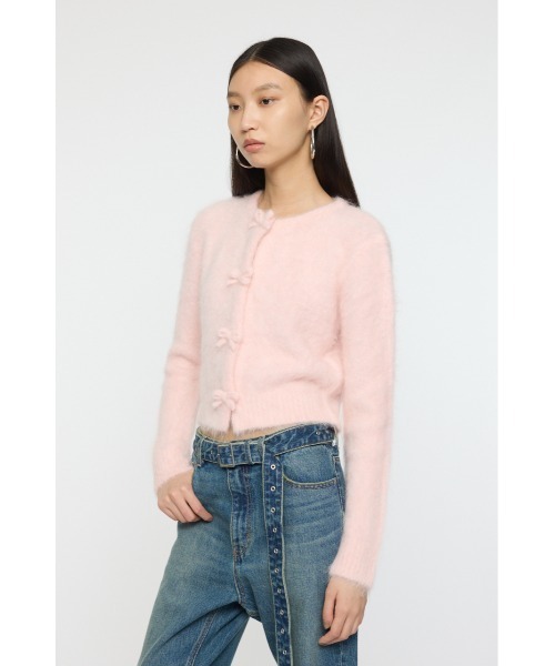 MOUSSY(マウジー)の「FRONT RIBBON カーディガン(カーディガン/ボレロ・レディース・ライトピンク/ライトブラック/杢グレー/アイボリー・FREE)」の15枚目の写真