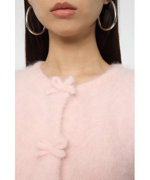 MOUSSY(マウジー)の「FRONT RIBBON カーディガン(カーディガン/ボレロ・レディース・ライトピンク/ライトブラック/杢グレー/アイボリー・FREE)」の19枚目の写真