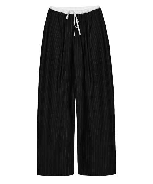 NICK&NICOLE(ニックアンドニコール)の「STRIPE LAYERED PINTUCK SLACKS_BLACK(スラックス・レディース・その他・FREE)」の3枚目の写真
