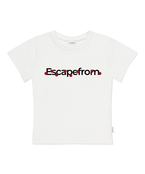 ESCAPEFROM(エスケープフロム)の「ロゴレッドサークルプリントスリムフィット半袖アイボリー(Tシャツ/カットソー・レディース・その他・MEDIUM)」の2枚目の写真