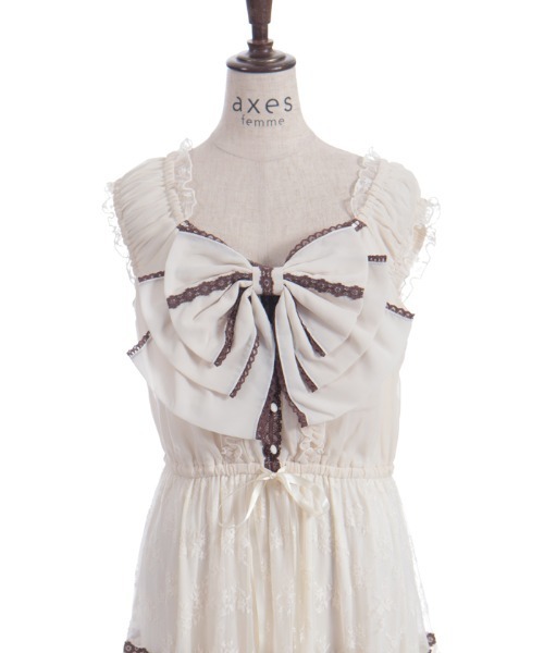 axes femme（アクシーズファム）の「リボンセットレースワンピース（ワンピース・レディース・ブラック/キナリ・FREE）」の18枚目の写真