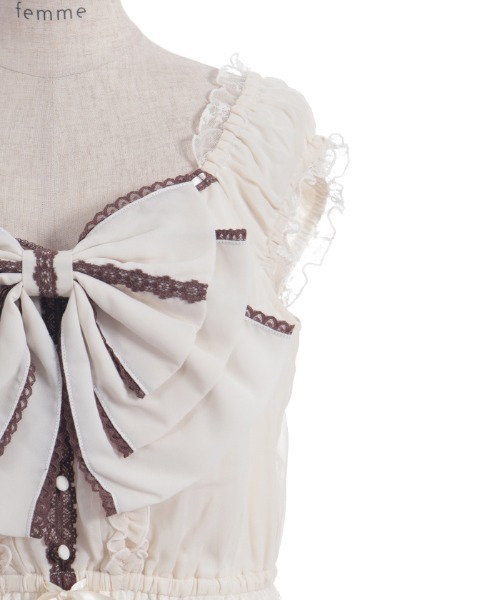 axes femme（アクシーズファム）の「リボンセットレースワンピース（ワンピース・レディース・ブラック/キナリ・FREE）」の11枚目の写真