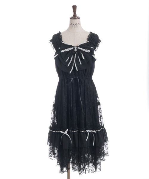 axes femme（アクシーズファム）の「リボンセットレースワンピース（ワンピース・レディース・ブラック/キナリ・FREE）」の12枚目の写真