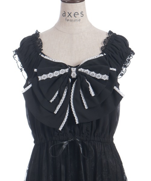 axes femme（アクシーズファム）の「リボンセットレースワンピース（ワンピース・レディース・ブラック/キナリ・FREE）」の15枚目の写真