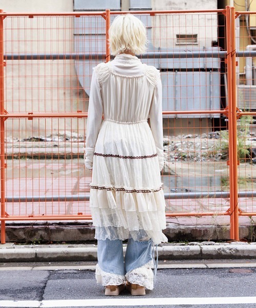 axes femme（アクシーズファム）の「リボンセットレースワンピース（ワンピース・レディース・ブラック/キナリ・FREE）」の4枚目の写真