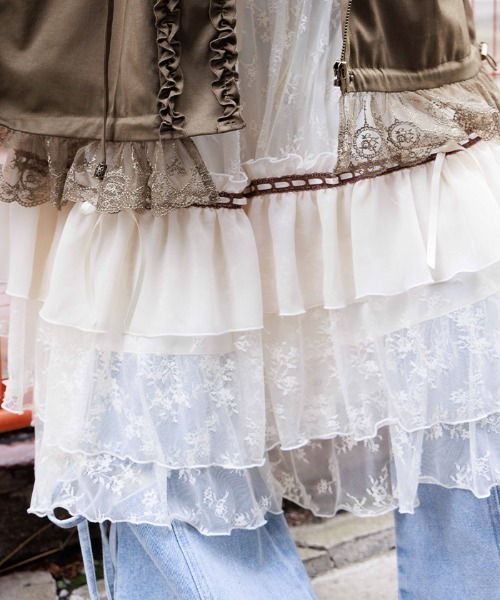 axes femme（アクシーズファム）の「リボンセットレースワンピース（ワンピース・レディース・ブラック/キナリ・FREE）」の7枚目の写真