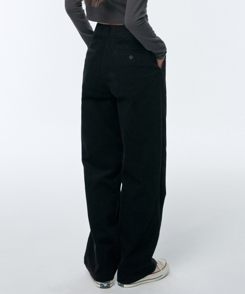 MUSINSA STANDARD WOMAN（ムシンサスタンダードウーマン）の「レディースワイドコーデュロイパンツ[ブラック]（その他パンツ・レディース・その他・27/28/29/30/24/25/26）」の2枚目の写真