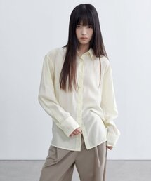 ウィメンズリラックスドサテンシャツ[エクリュ]