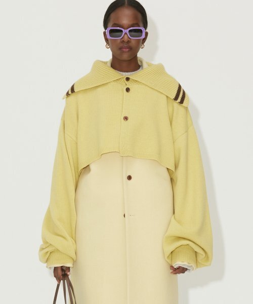 NOHANT(ノアン)の「BALLOON SLEEVE CAPE KNIT AURORA LIME(ニット/セーター・レディース・ライム・FREE)」の1枚目の写真