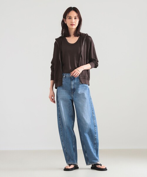 WRAPINKNOT(ラッピンノット)の「WRAPINKNOT / メリノウール ジップ フーディー(パーカー・レディース・ブラック/ブラウン・ONE SIZE)」の8枚目の写真