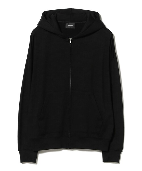 WRAPINKNOT(ラッピンノット)の「WRAPINKNOT / メリノウール ジップ フーディー(パーカー・レディース・ブラック/ブラウン・ONE SIZE)」の13枚目の写真
