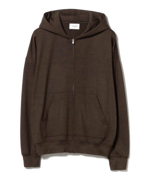 WRAPINKNOT(ラッピンノット)の「WRAPINKNOT / メリノウール ジップ フーディー(パーカー・レディース・ブラック/ブラウン・ONE SIZE)」の17枚目の写真