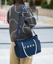 【再入荷/新色登場】coen（コーエン）ロゴ ポリキャンバスショルダーバッグ（WEB限定カラーあり）