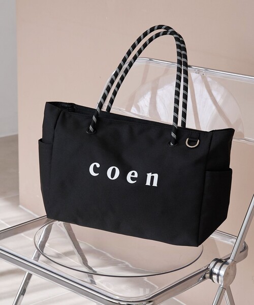 coen（コーエン）ロゴ ポリキャンバスショルダーバッグ（WEB限定カラー