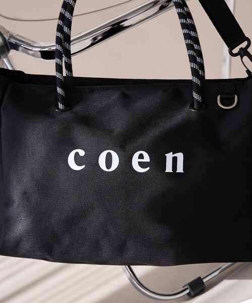 coen(コーエン)の「【再入荷/新色登場】coen(コーエン)ロゴ ポリキャンバスショルダーバッグ(WEB限定カラーあり)(ショルダーバッグ・レディース・グレー/ブラック/ネイビー/ベージュ・FREE)」の7枚目の写真