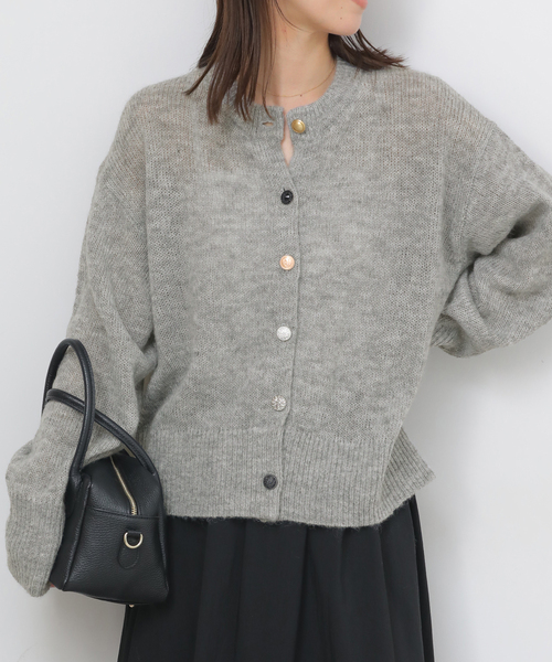 JOURNAL STANDARD relume（ジャーナルスタンダード　レリューム）の「ビジューボタンカーディガン（カーディガン/ボレロ・レディース・チャコールグレー/ブラック・FREE）」の14枚目の写真