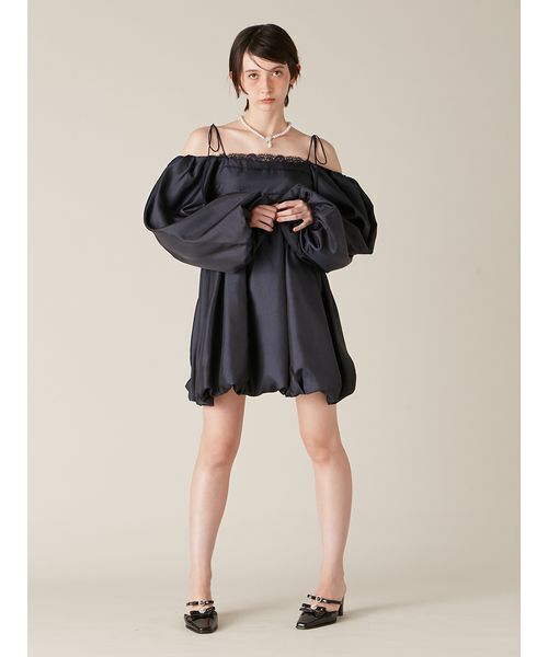 LILY BROWN（リリーブラウン）の「バルーンミニドレス（その他トップス・レディース・ドット/ネイビー/ピンク・F）」の2枚目の写真