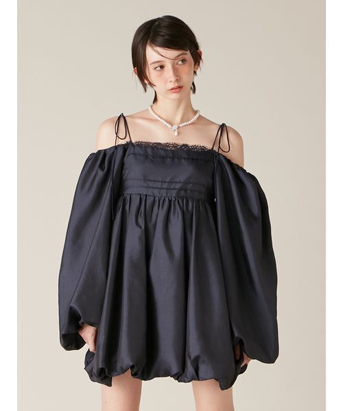 LILY BROWN（リリーブラウン）の「バルーンミニドレス（その他トップス・レディース・ドット/ネイビー/ピンク・F）」の7枚目の写真