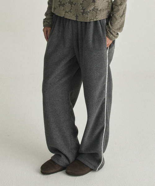 DEARSTALKER(ディアストーカー)の「TERRY LACE TRACK FLEECE PANTS - CHARCOAL(スウェットパンツ・レディース・その他・FREE)」の1枚目の写真