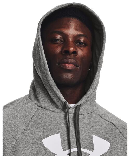 UNDER ARMOUR(アンダーアーマー)の「UAライバルフリース ロゴ フーディー(トレーニング/メンズ)(スウェット・メンズ・グレー×ホワイト・M/XL/L/S/2XL)」の4枚目の写真