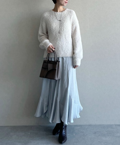 mysty woman（ミスティウーマン）の「エスカルゴマーメイドスカート6　636959（スカート・レディース・グレイッシュブルー/アイボリー/ブラック・FREE）」の18枚目の写真