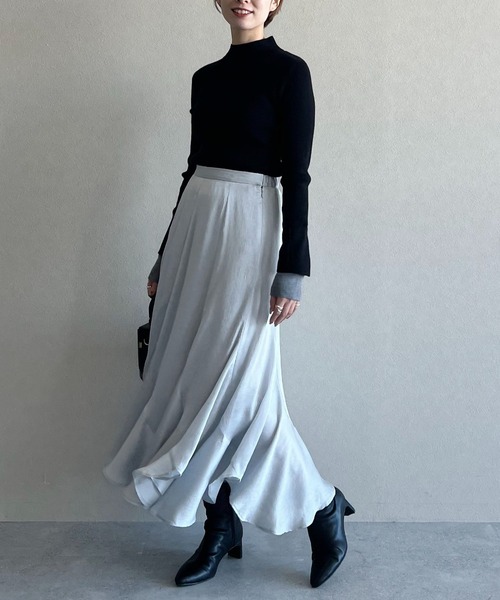 mysty woman（ミスティウーマン）の「エスカルゴマーメイドスカート6　636959（スカート・レディース・グレイッシュブルー/アイボリー/ブラック・FREE）」の19枚目の写真
