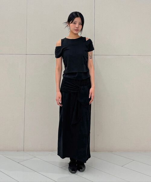 INSILENCE WOMEN(インサイレンスウーマン)の「ノーティッドマキシジャージスカートBLACK(スカート・レディース・その他・SMALL)」の5枚目の写真