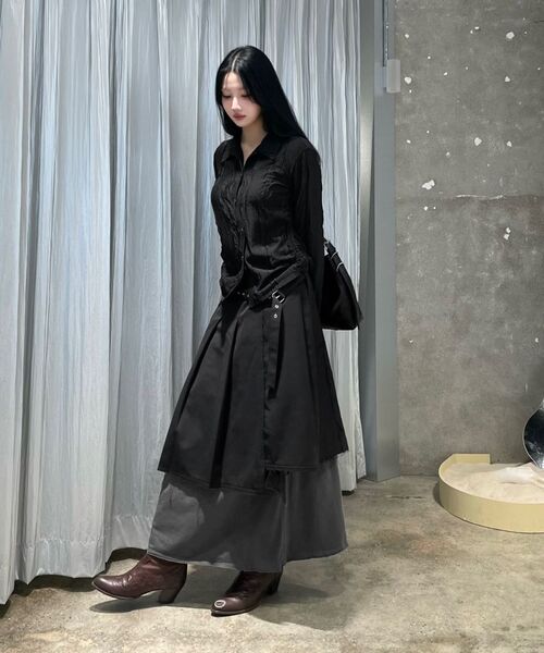 INSILENCE WOMEN(インサイレンスウーマン)の「ノーティッドマキシジャージスカートBLACK(スカート・レディース・その他・SMALL)」の20枚目の写真